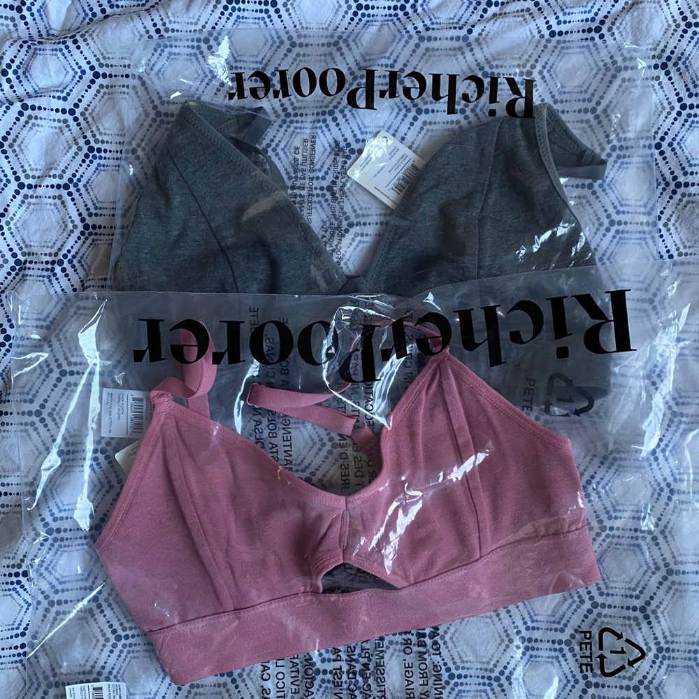 NWT 2 bralettes Cutout and High Cut szS